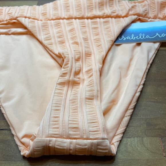 ISABELLA ROSE Champagne Beaded Bikini Top and Maui  bottom peach, Large - Picture 11 of 11